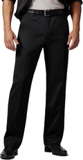 Men's dress pants, expandable waist, premium stretch texture.