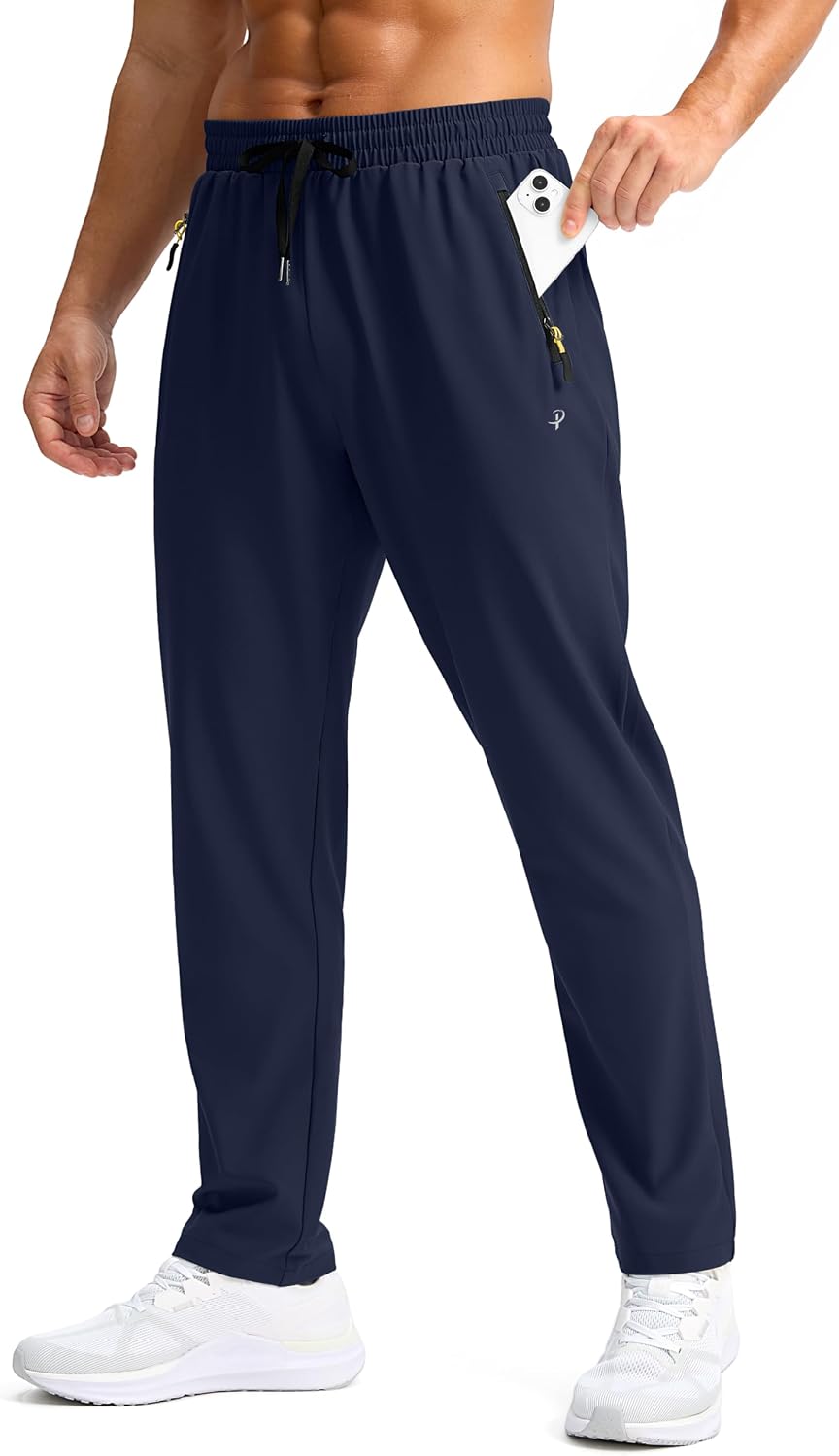 Men's lightweight hiking pants, quick dry, zipper pockets, outdoor.
